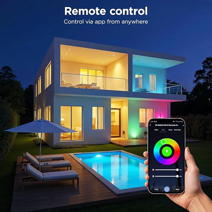 G9 Smart Bulb, Standard Size WiFi LED Light, 2W 200LM, RGB + Warm to Cool White (2700K-6500K), Compatible with Alexa & Google Assistant, Dimmable App Control, No Hub Required, 2-Pack