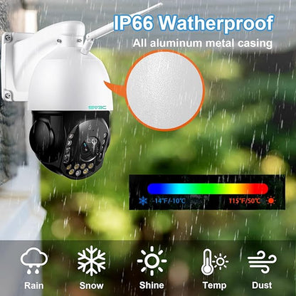SV3C 4K 36X Zoom PTZ Camera Outdoor, 8MP Dual Band WiFi Security IP Cameras with Floodlight Color Night Vision, Humanoid Vehicle Detection, Auto Tracking,2-way Audio, ONVIF, RTSP,Cloud&SD Card Storage