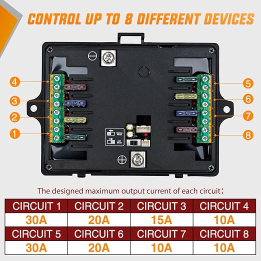 Nilight 8 Gang Switch Panel APP RGB 12V 24V Circuit Control System 4-Mode | w/Power Source Switch APP Remote Control Automatic Dimmable Toggle/Momentary/Strobe/Flash for Car Pickup Truck Camper SUV