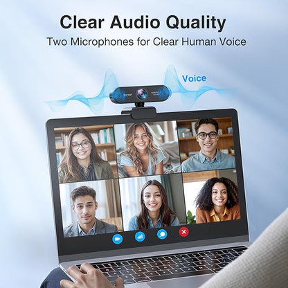 1080P Webcam with Microphone, eMeet Nova AutoFocus HD Webcam, 96°View Web Camera w/ 2 De-Noise Mics for Laptop/Desktop, Plug & Play USB Streaming Computer Camera for Conference/Calling/Teaching/Gaming