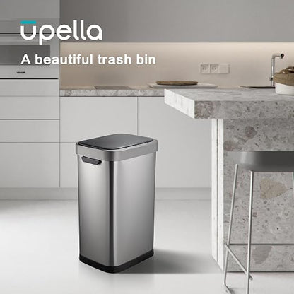 13 Gallon Trash Can, Touchless Stainless Steel Kitchen (Titanium)