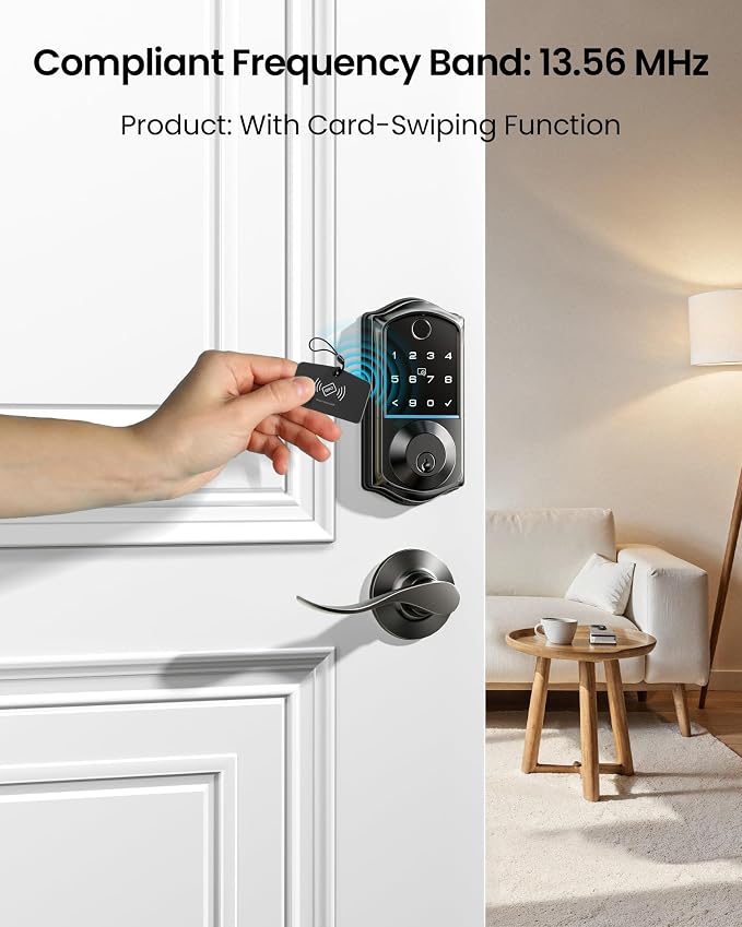 Veise VK01 IC Cards for Smart Lock, 13.56MHz RFID Key Fobs, 3 Pcs | Access Card for Keyless Entry Door Locks, Smart Deadbolt Key Compatible to Multiple Apps, Easy to Set up