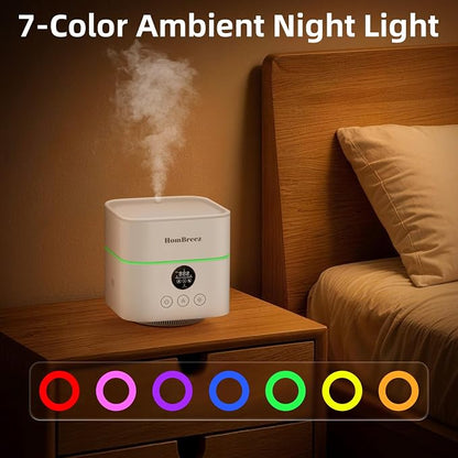 Humidifier and Air Purifier in one, H13 True HEPA Filter, 1100ML Water Tank, Quiet Cool Mist Top Fill Essential Oil Diffuser for Baby, Pet, Bedroom