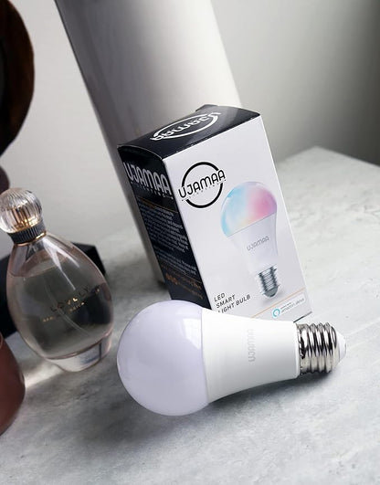 Ujamaa Lighting Smart 2.4GHz Wi-Fi LED Light Bulb, 9W, Multi-Color, Dimmable, A19, E26, Compatiable with Alexa and Google Home Assistant, Controlled by Smart Life App