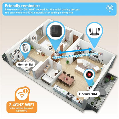 SanJie Wi-Fi Wireless Caregiver Pager Call Button for Elderly at Home - Alert Systems with App Remote Alerts & Device Sharing Suitable for Seniors & Patients and People with Disabilities