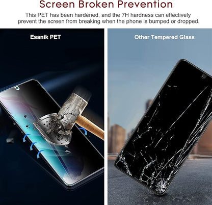 Esanik Privacy Screen Protector for Samsung Galaxy S22 6.1 Inch [2 + 2 Pack], 2 x PET Anti Spy Screen Cover [Not Glass] + 2 x Camera Lens Tempered Glass