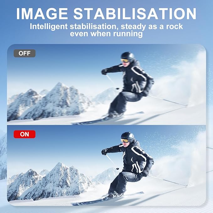 4K Vlogging Camera, Action Camera with Image Stabilization, Pocket Body Cam with APP Control, Handheld POV Cameras for Outdoor Sport, Travel(64GB Card)