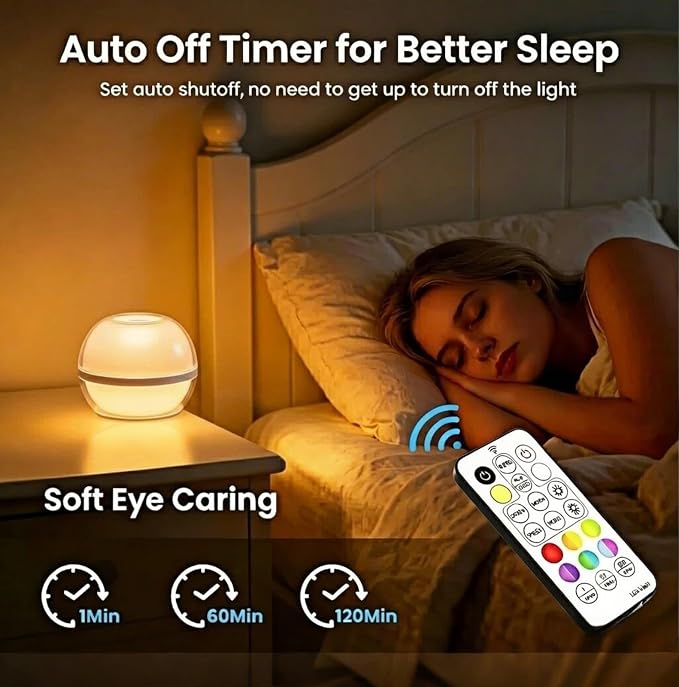 LOFTEK Sphere Night Light,Magnetic Rechargeable,Color Change Ambient Light | Stepless Dimming, Auto Timer, Decorative Mood Light, Hangable, IP65 Waterproof for Indoor Outdoor use, Gift