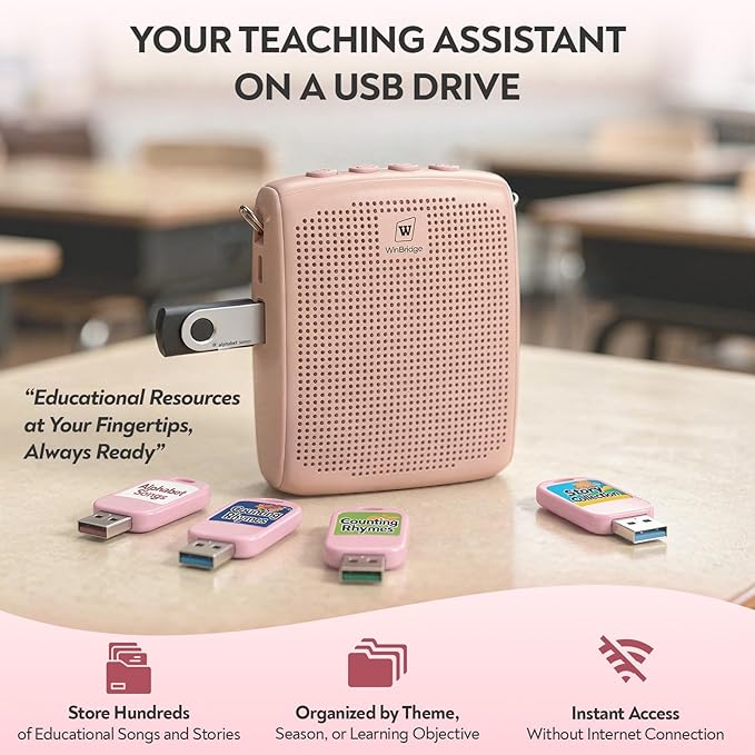 WinBridge Voice Amplifier with Bluetooth, Portable Speaker and Microphone Set, Wireless Mic Headset Speaker for Teachers, Tour Guide, Publick Speaking, Fitness Instructors, Features Mute, WB002 Pink