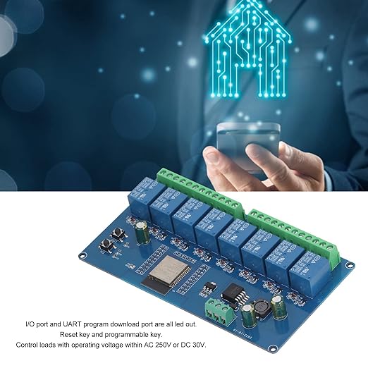 8-Channel Smart Relay Module WiFi BLE IoT Control Board for Home Automation Relay Switch (DC5-30V AC250V)