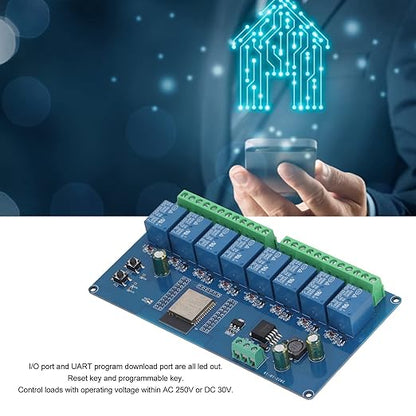 8-Channel Smart Relay Module WiFi BLE IoT Control Board for Home Automation Relay Switch (DC5-30V AC250V)