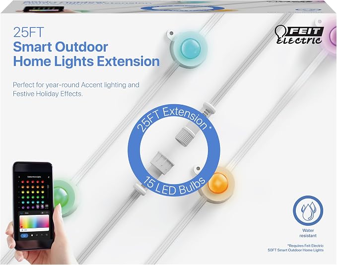 Feit Electric 25FT Extension Only, Outdoor Permanent Lights, RGB + Tunable White, Compatible with SL50-30/RGBTW/AG & SL100-60/RGBTW/AG, SL50-30RGBTWAG/25EXT