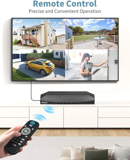 《130°Wide Angle-Lens & Dual Power Mode》Outdoor CCTV Security Camera System with 2-Way Audio,8.0MP IP Wired Security Cameras,Home Surveillance Video Equipment with 4K NVR