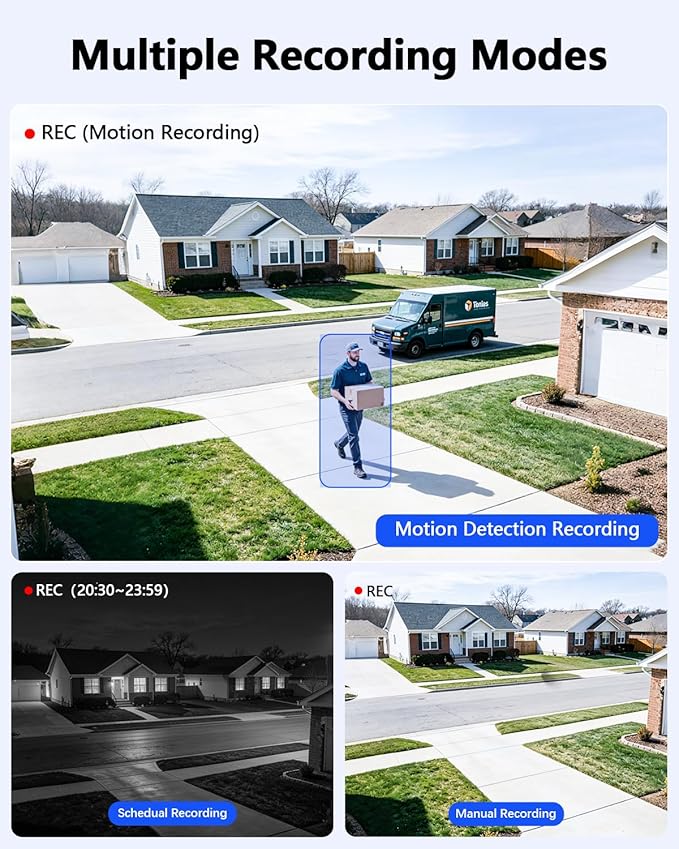 【90ft Super Night Vision】 5MP Outdoor Wired Security Camera System, Home Video Surveillance Systems, CCTV Cameras with DVR Recorder