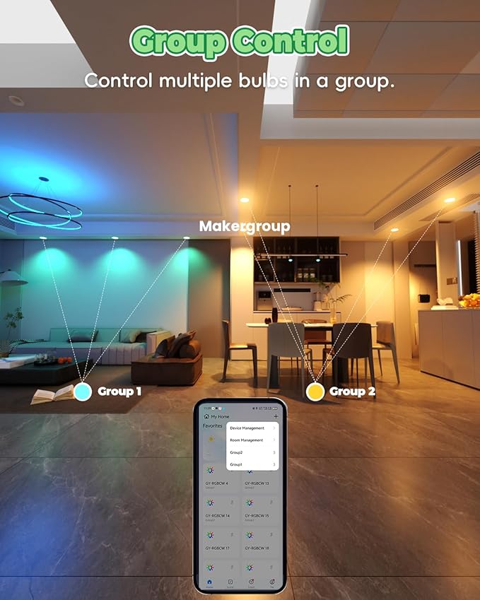 Upgraded Bluetooth MR16 RGBW Smart Bulb, 12V RGB MR16 LED Bulb Color Changing, CCT Tunable 2700K to 6500K, Dimmable with Remote and App Control for Outdoor Low Voltage Landscape Lights 2PCS