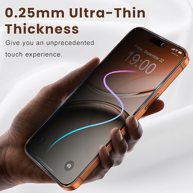 Fotbor Compatible for iPhone 17 Pro Privacy Screen Protector 6.3 Inch 2 Pack, [Face ID Support] True 23° Anti Spy Tempered Glass with [Auto Dust Installation], 12 FT Military-Grade Protection [Zero Bubble] Case Friendly