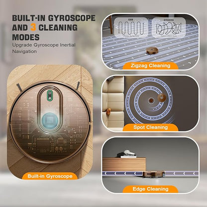 2 in 1 Robot Vacuum and Mop Combo, 6500Pa Suction, Robotic Vacuum Cleaner with 200 Min Runtime, Self-Charging, App/Alexa/Voice Control, Ideal for Hard Floor, Pet Hair, Carpet