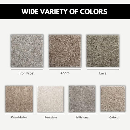 Smart Squares Easy Street Premium Plush Carpet Tiles, Made in USA – 18x18 Peel and Stick Floor Tiles with Attached Padding – Seamless DIY Carpet Squares (22.5 Sq Ft, Pack of 10, 4032 Casa Marina)