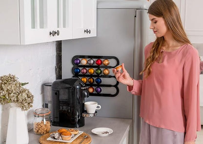 Demi's Home Magnetic Coffee Pod Holder for Nespresso Vertuo Capsules - Suitable to be Mounted on the Fridge (Black)