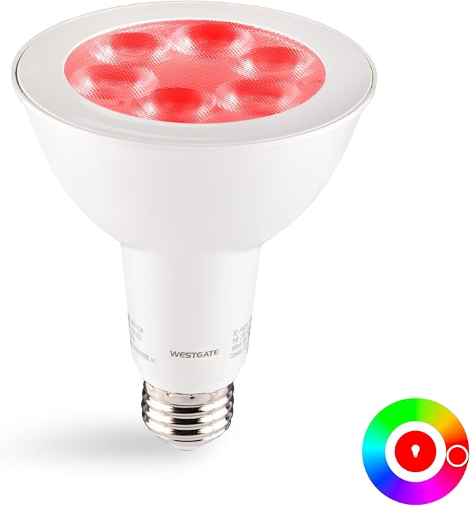 Westgate TC-PAR30-11W-RGBW-WIFI PAR30 RGBW Bulb -120VAC, 11W LED Flood Light, E26 Base, Compatible with Alexa and Goggle Home, Color Changing, Dimmable by App, Aluminum Housing (PAR30 11W)