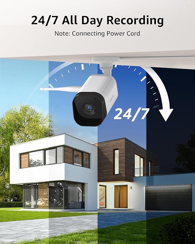 ANNKE 4K 16CH Wireless Security Camera System, 8MP NVR with 4pcs 5MP Outdoor WiFi Cameras, 2TB HDD, Human Detection, Two-Way Audio, Instant Alerts,100ft Night Vision, Smart Playback, IP66