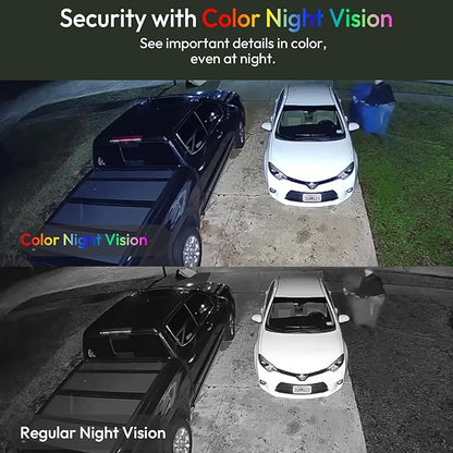 4Pack 5G/2.4G Solar Security Cameras Wireless Outdoor, 2K Battery Camera w/Solar Panel, Siren Alarm ,Color Night Vision, 2-Way Talk, Waterproof, Works/Alexa ,Wifi Camera for Outdoor Surveillance