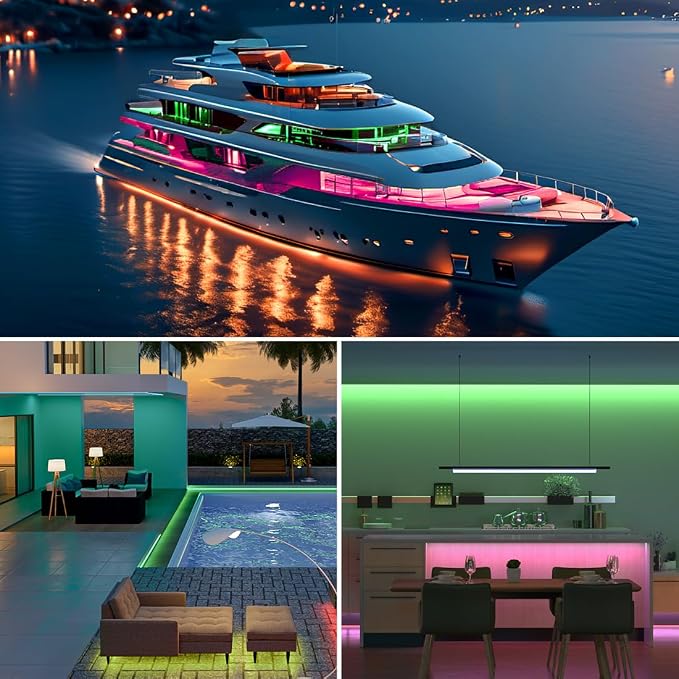 BTF-LIGHTING WS2814 RGBW IC DC12V 16.4ft 60LEDs/m RGB+Cool White IP68 | Waterproof Outdoor LED Strip Addressable Dream Color 5050SMD Light 20Pixels/m Can Work Outdoor(No Adapter or Controller)