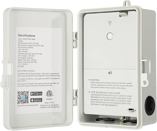 DEWENWILS Pool Timer, WiFi Smart Switch, Heavy Duty 40A 120-277 VAC 2HP, Compatible with Smart Phone, Alexa, Google Assistant, ETL Listed