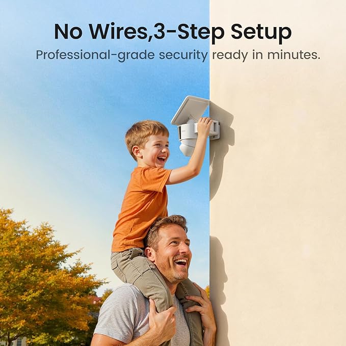 aosu T2 Pro Security Cameras Wireless Outdoor, 3K Dual Cam No Blind Spot Security Camera for Home, 170° Wide + 360° PTZ, AI Human Vehicle Tracking, Solar Powered, Local Storage