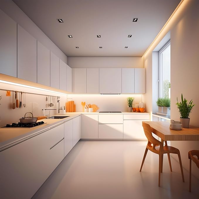 COB LED Strip Lights, Dotless LED Lights with Remote& App, 49.2ft Warm White 3000K Super Bright Dimmable 24V Flexible LED Tape Light,Kitchen Cabinet,Office,Stairs,Shelf Indoor Lighting.