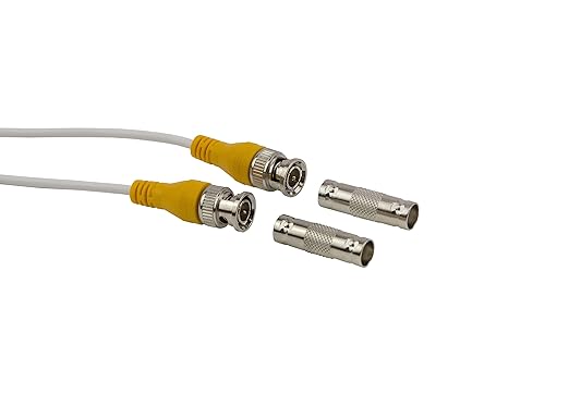 100ft Pre-Made All-in-One BNC Video and Power Cable with Connector for Surveillance CCTV Security Camera Video System - White
