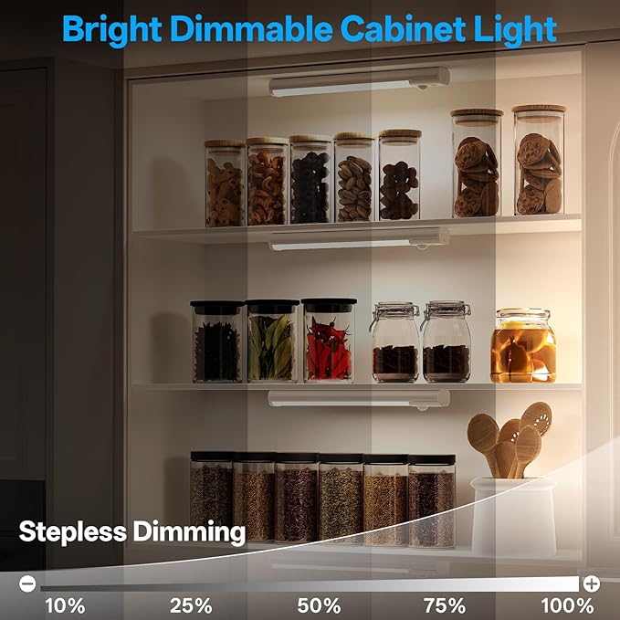 Under Cabinet Lighting with Charging Station,Rechargeable Motion Sensor Light Indoor,LED Closet Lights,3 Colors Dimmable,Magnetic for Kitchen,Wardrobe,Bedroom,Drawer 6Pack