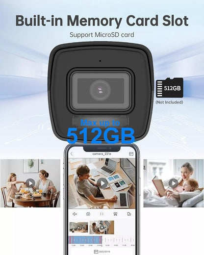 DS-2CD1083G2-LIUF 4K 8MP Smart Hybrid Light IP Bullet PoE Camera, 2.8mm Lens, H.265+, IP67, Human/ Vehicle Detection, Built-in Microphone & card slot (SD Card Not Including), Work with Ⲏіkconnect