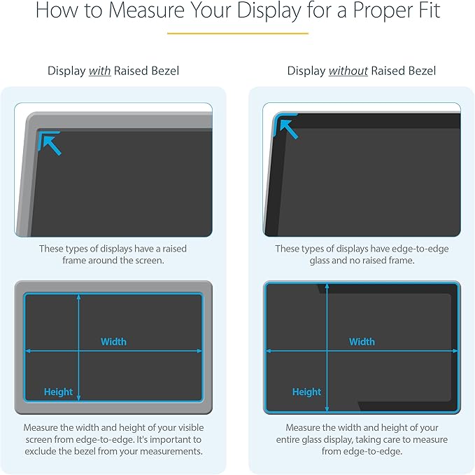 StarTech.com Monitor Privacy Screen for 32 inch PC Display - Computer Screen Security Filter - Blue Light Reducing Screen Protector Film - 16:9 Widescreen - Matte/Glossy - +/-30 Degree, TAA
