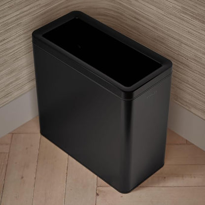 Kohler K-31313-BST 12-Liter Open-Top Trash Can, Black Stainless Steel
