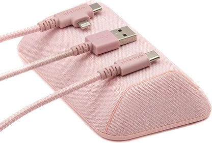 Smartish Magnetic Cord Holder, Bigger Cable Wrangler, Office Desk Organizer | Holds 8 Cords, 2 Cable Clips, Weighted Base, Charger Keeper, Phone Charging Cable Management, Nightstand Accessories, Pink