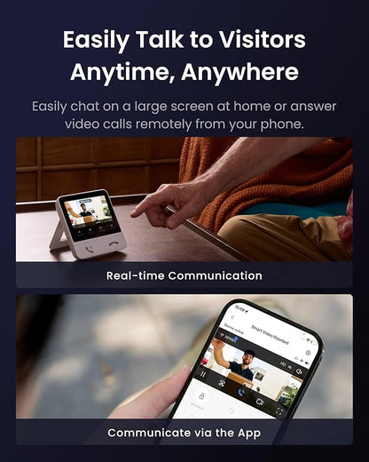 SwitchBot Video Doorbell Camera Wireless with Monitor, No Subscription, 4.3 Inch Screen, Battery Powered, Head-to-Toe View, 2K FHD, 2-Way Audio, Motion Detection, Works with Alexa/Goole/Home Assistant