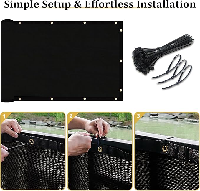 Shade&Beyond 5' X 25' Fence Privacy Screen Heavy Duty 170 GSM Fencing Mesh Shade Net Cover for Wall Garden Back Yard Outdoor Home Decoration,Black