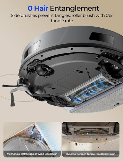 Robot Vacuum 20,000 Pa Robot Vacuum and Mop,120Day Self Emptying Vacuum Robot,Lidar Navigation,5G 2.4GWiFi APP Aspirateur Robot,Self-Charging Robot Vacuums for Pet,Floor,Carpet Gray R11