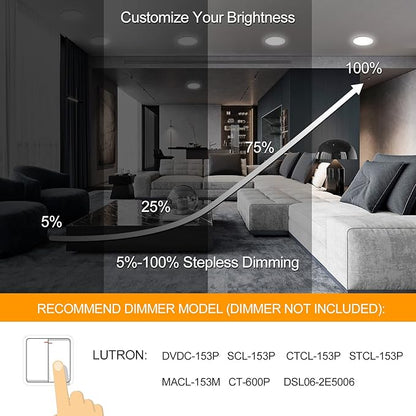 2 Pack 8 Inch LED Recessed Light- Ultra-Thin Recessed Ceiling Lighting with Junction Box, 3000K/4500K/6000K Selectable, 1800LM High Brightness, Dimmable Canless Downlight Fixtures