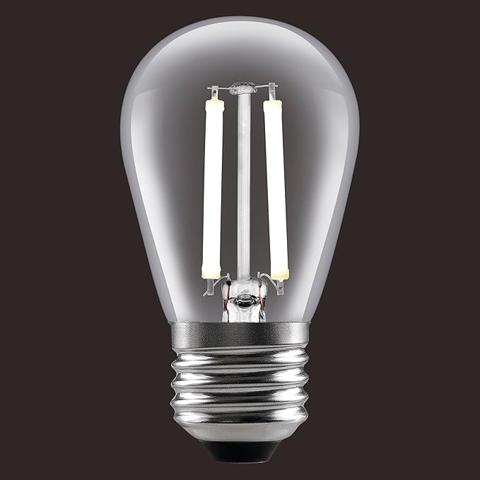 Sylvania S14 Clear LED White Filament Bulb, 2W, Dimmable, 150 LMS, Medium Base, 2700K, Soft White - 4 Pack (42269)