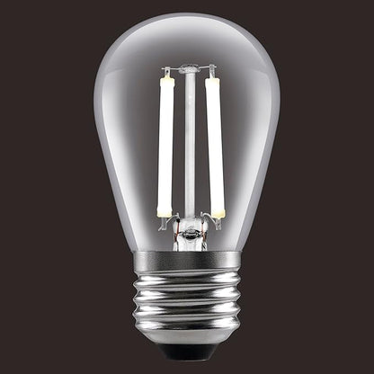 Sylvania S14 Clear LED White Filament Bulb, 2W, Dimmable, 150 LMS, Medium Base, 2700K, Soft White - 4 Pack (42269)