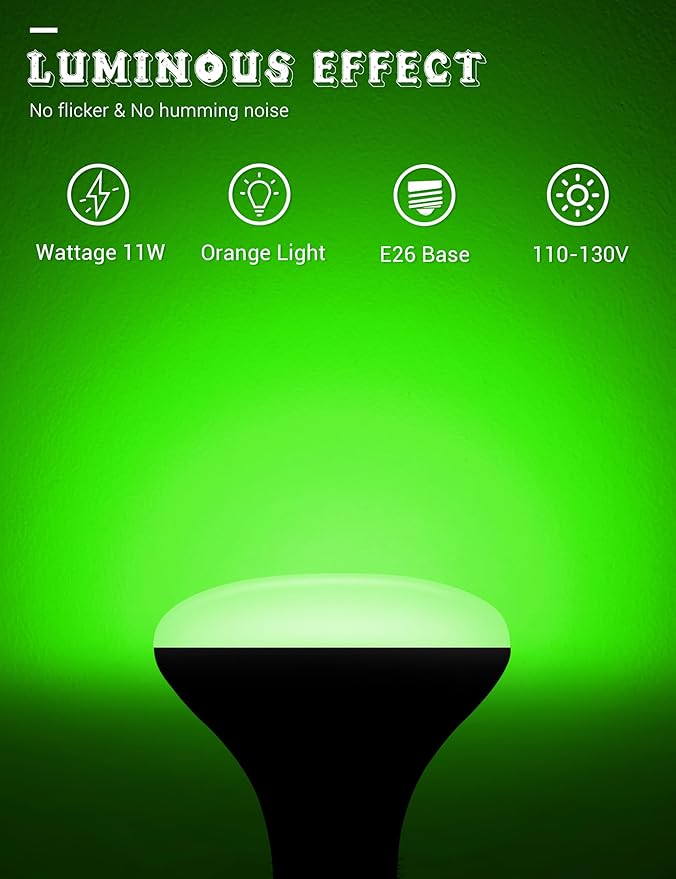 JandCase BR30 Christmas Light Bulbs, E26 Base Christmas Red and Green Indoor Flood Light Bulbs, Red Green Flood Light Bulbs for ChristmasDecoration,11W(65W Equivalent),Not-Dimmable, 2 Pack