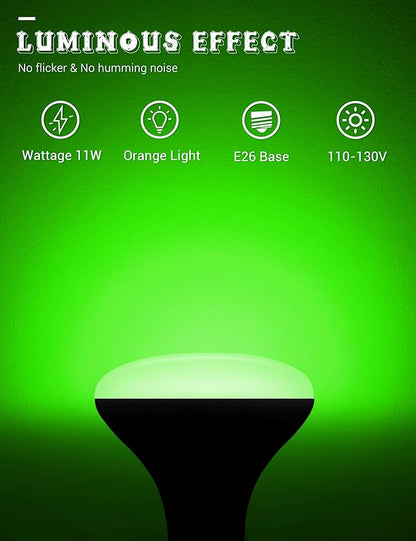 JandCase BR30 Christmas Light Bulbs, E26 Base Christmas Red and Green Indoor Flood Light Bulbs, Red Green Flood Light Bulbs for ChristmasDecoration,11W(65W Equivalent),Not-Dimmable, 2 Pack