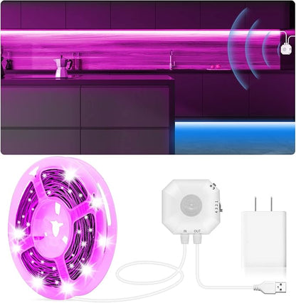 MATICOD Motion Sensor Lights Indoor Under Bed RGB LED Light Strip With APP Control - Night Lights for Bedroom, Kitchen, Closet and Stairs - 9.84ft