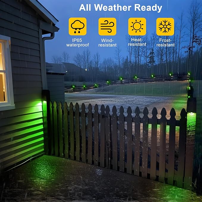 Low Voltage RGB Step Lights Kit, 20-Pack 1.38inch Half Moon Smart WiFi Deck Lights Outdoor, DC12V, IP65 Waterproof, Landscape Railing LED Light for Yard, Stair, Porch, Railing Decor, Black