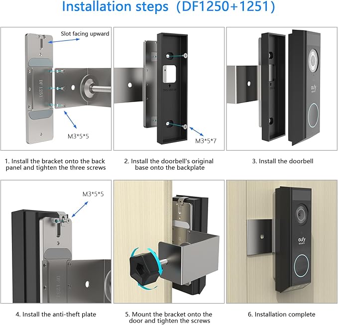 Anti-Theft Mount for eufy Security Video Doorbell E340, Doorbell Camera Holder for eufy doorbell e340, Doorbell Mounting Bracket Corner Mount Wedge Stand Kit Accessory for Eufy Video Doorbell E340