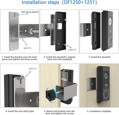 Anti-Theft Mount for eufy Security Video Doorbell E340, Doorbell Camera Holder for eufy doorbell e340, Doorbell Mounting Bracket Corner Mount Wedge Stand Kit Accessory for Eufy Video Doorbell E340