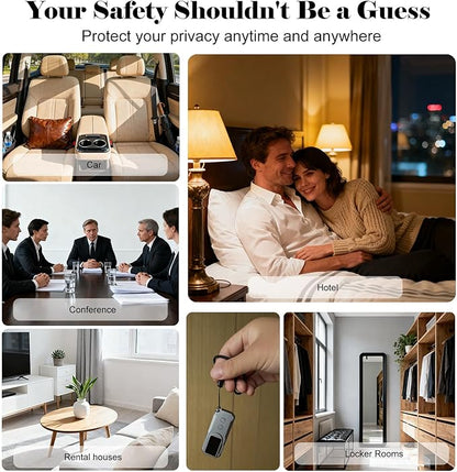 Next-Gen AI Hidden Camera Detectors, with HD Display, Smart Anti-Spy Device, Portable Wireless/RF Signal Scanner for Hotels, Travel, Home & Office (Metallic Gray)
