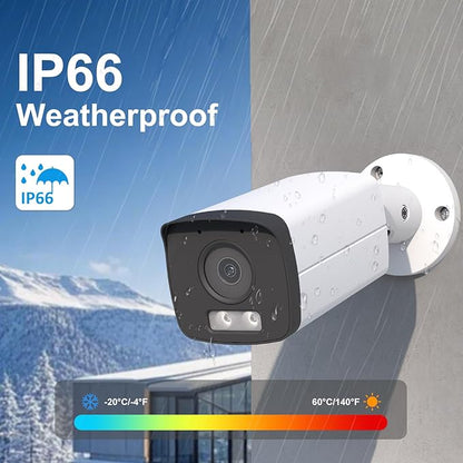 UNILOOK 4K Bullet PoE IP Camera Outdoor, 8MP Wired Security IP Camera with Audio, AI Human Vehicle Detection, 100ft Smart Color Night Vision, 2.8mm Lens, Waterproof, Micro SD Slot(up to 512GB), NDAA